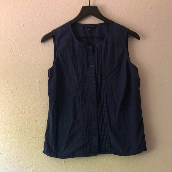 Tommy Hilfiger Blue Button Down Tank Top Size Medium - Picture 1 of 4